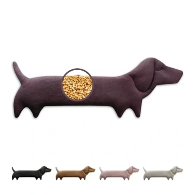 Image of LESCHI Wheat Bag Microwavable (52x20cm), 100% Organic Cotton and Wheat, Dog Purple, Microwave Pillow, Unscented, Snug Grain Pillow Ideal for Tension in Back, Neck Shoulders