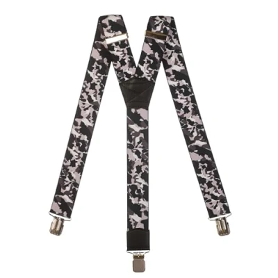 Image of Olata Men&#039;s Heavy Duty Printed Y Shape Braces/Suspenders, 4cm Camoflauge A