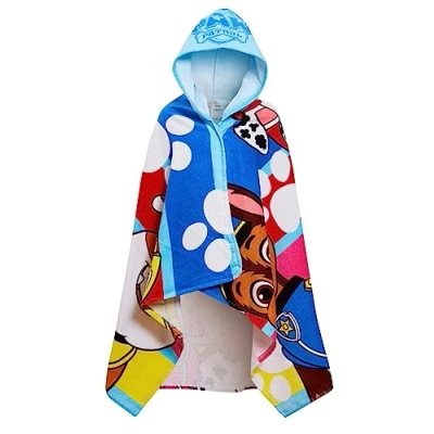Image of Paw Patrol Hooded Towel 100% Cotton Skye Chase Poncho Kids Beach Boys Bath Girls Swimming Wrap Changing Robe