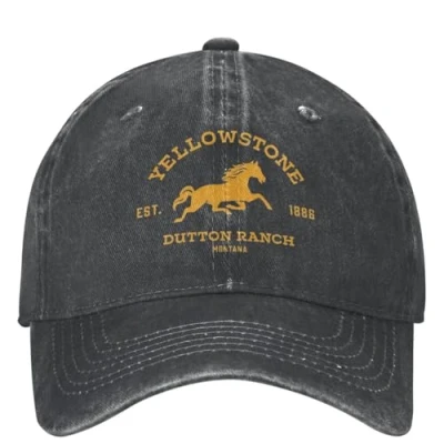 Image of WVVCXCC Baseball Cap Unisex and Fashionable Yellow Stones Gold Montana s for Vintage Distressed Washed Hats Casquette Dad Hat Adjustable Sports Outdoor Gifts