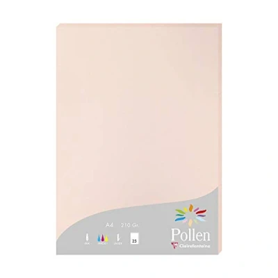 Image of Clairefontaine Ref 24234C Pollen Coloured Paper (Pack of 25 Sheets) A4 (210 x 297mm), 210gsm Paper, Inkjet &amp; Laser Printer Compatible, Acid Free Opaline