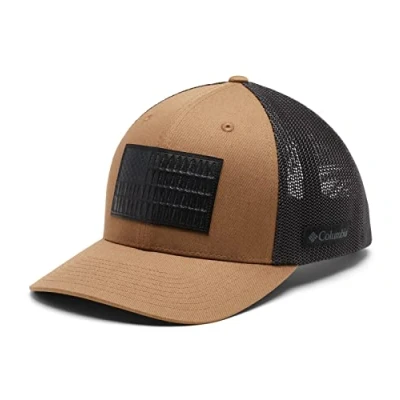 Image of Columbia Rugged Outdoor Mesh Hat Cap, Delta/Shark/Tree Flag Patch, Small Medium