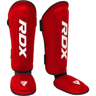 Image of RDX Shin Guards Kickboxing Muay Thai, SATRA SMMAF Approved, Premium Maya Hide Leather, Leg Instep Protection Pads, MMA Martial Arts kicking Sparring Training Gear, BJJ Karate Boxing Taekwondo