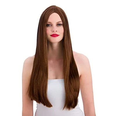 Image of Classic Long Brown Fancy Dress Wig