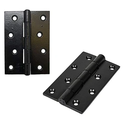Image of 1 x Pair of 75MM (3 INCH) CAST Iron Butt Hinges Black Powder Coated