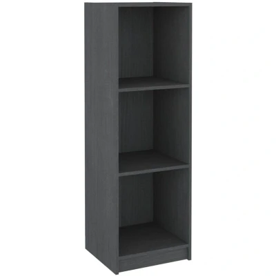Image of vidaXL Book Cabinet/Room Divider Grey 36x33x110 cm Solid Pinewood