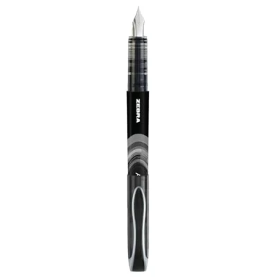 Image of Zebra Pen Fuente Disposable Fountain Pen, 0.6mm Point, Black Ink, 12 Pack 69481