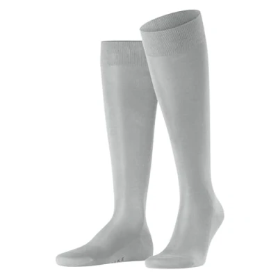 Image of FALKE Men&#039;s Tiago M KH Fil D&#039;Écosse Cotton Long Plain 1 Pair Knee High Socks, Grey (Mouse 3690) new eco friendly, 7 8