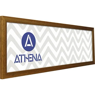 Image of Athena Panoramic Honey Oak Thin Premium Wood Picture Frame 24&quot; x 10&quot; 24 10 Photo 24x10 with Clear Styrene Sheet &amp; Wall Mounted Hook Inches
