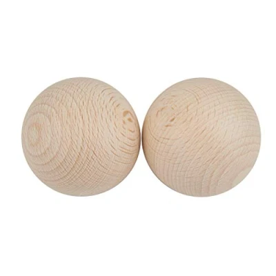 Image of Rayher Set of 2 Wooden Balls for Crafts and Model Making, Solid Wood Ball Made Natural Beech Wood, Diameter 5cm, 6252800