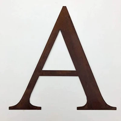 Image of Classic 12&quot; Tall Rusty Metal Letters, Personalised Signs And Gifts For The Home Garden Presents (Classic A)