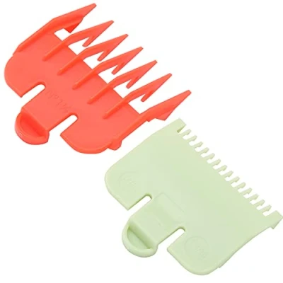 Image of Clipper Guards Cutting Guides, Easy Buckle Easily Position Control Length Humanized Design Attachment Guide Combs Complete Accessories for Barber Shop(Red and green)