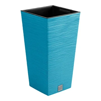 Image of Prosperplast Scandinavian Blue Planter with Reservoir, Furu Collection, 26.5 x 50 cm, 11 Litre Capacity, 26,5 cm