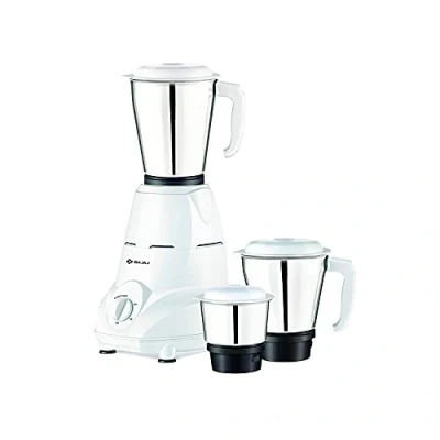 Image of Bajaj Rex Indian Mixer Grinder 500WMixie For Kitchen With Nutri Pro Features White3 SS Jars Heavy Duty Grinding1 Month Warranty2 Year Motor Warranty