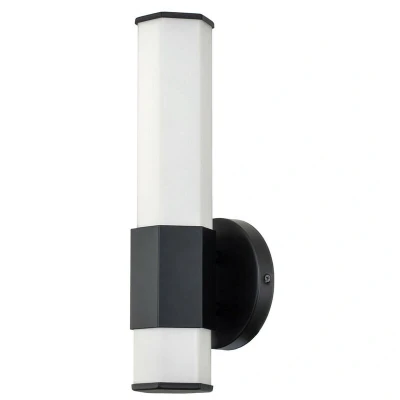 Image of Hinkley Facet Integrated LED Bathroom Wall Lamp Matte Black, 3000K, IP44