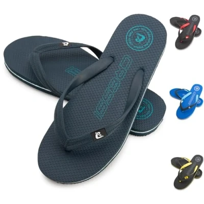 Image of Cressi Leaf Flip Flop Unisex Flops for Beach and Pool Blue, 5/6 UK 37/38 EU