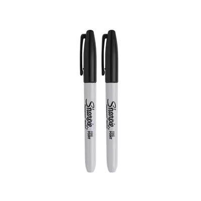 Image of Sharpie Permanent Markers Fine Point for Bold Details Black Ink 2 Marker Pens