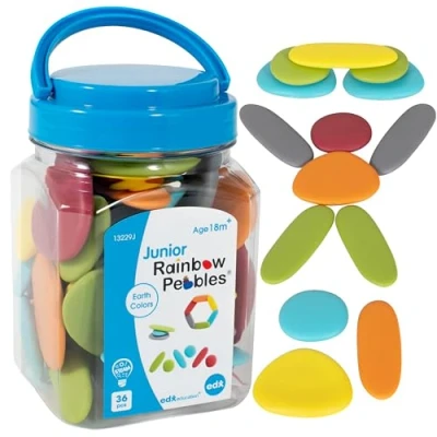 Image of edxeducation 75164 Junior Rainbow Pebbles Mini Jar