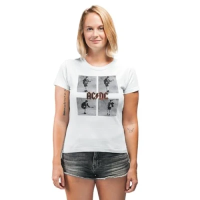 Image of AC/DC Women&#039;s WOACDCRTS036 t Shirt, White, XXL