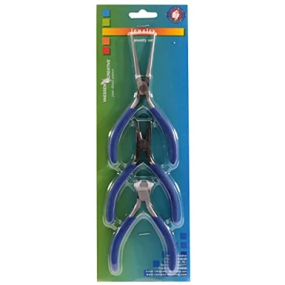 Image of Vaessen Creative Set of 3 Pliers for Jewellery Making and DIY Crafts Needle Nose, Flat End Cutter