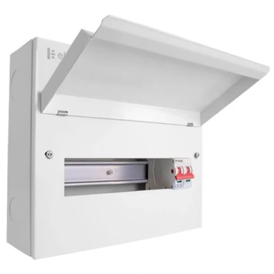 Image of Click Elucian 12 Way Metal Consumer Unit with 100A Mains Switch (10 Useable Ways)