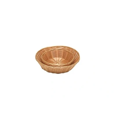 Image of Genware PWB 7R PolyWicker Round Basket, 7 inches Diameter, 2 Deep
