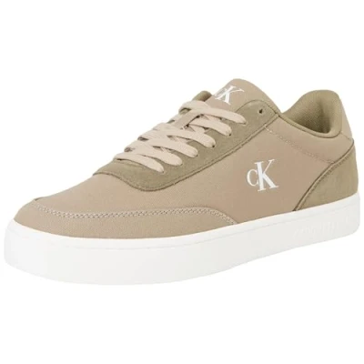 Image of Calvin Klein Jeans Classic Cupsole Trainers, Men&#039;s, Size: 10.5, Weathered teak/mermaid/eggshell Leather and textile