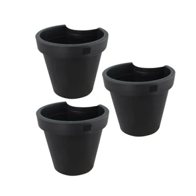 Image of Drain Pipe Flower Pot Holder Sturdy Lightweight Garden Pot, 3 KG Capacity (3 x Pot)