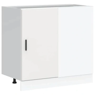 Image of vidaXL Sink Base Cabinet 86x46x81.5cm White Engineered Wood Kitchen Storage Organizer