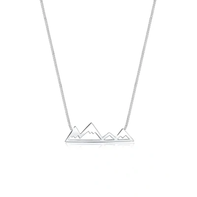 Image of Elli 925 Sterling Silver Mountains Pendant Nature Geo Look 0101773018_45