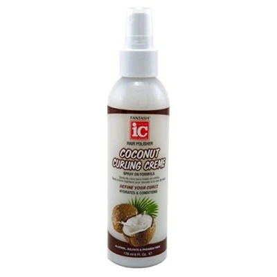 Image of Fantasia Coconut Curling Creme 6 Ounce Pump (178ml) (3 Pack)