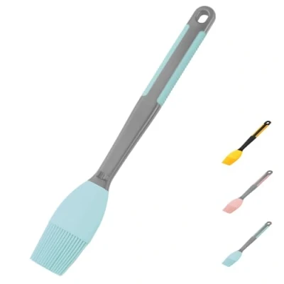 Image of Basting Pastry Brush Silicone Extra Long for Grilling,Heat Resistant Brushes Spread Oil Butter Sauce Marinade Cooking Baking BBQ,2.2inch Wide (Blue 1)