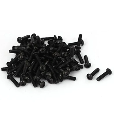 Image of Sourcingmap M4 x 16mm Hex Socket Button Head Cap Machine Screws Black 100 Pcs