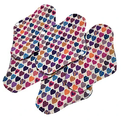 Image of 5 X Reusable Sanitary Pads Bamboo Towels, St&#039;s Odour Absorbing Cloth Washable Menstrual Medium to Heavy Flow Eco Friendly Panty Liner Period