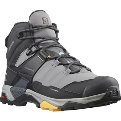 Image of SALOMON Men&#039;s Shoes X Ultra 4 Mid Winter Ts CSWP Hiking Boots, Quiet Shade Black Warm Apricot, 8.5 UK