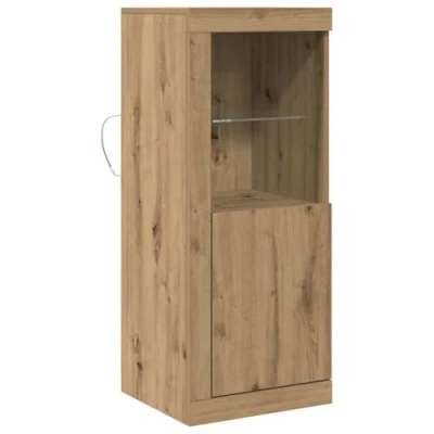Image of vidaXL Medium Sideboard/Buffet Engineered Wood, Matte Artisan Oak Finish, Rectangular, for Dining/Living Room, Ample Storage