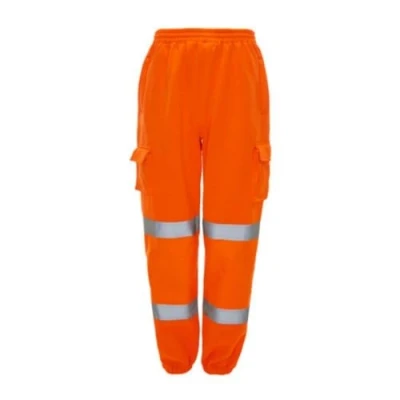Image of Supertouch J8083 Hi Vis Jogging Bottoms, Large, Orange
