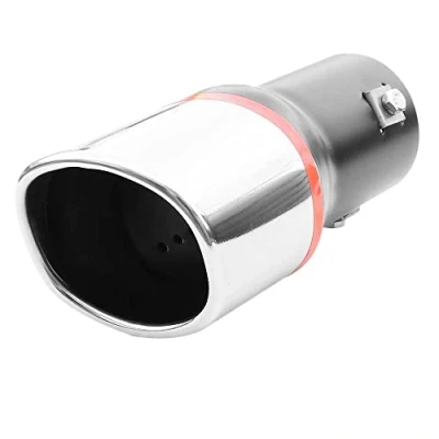 Image of Exhaust Tip Muffler Trim Tail Single End Pipe Sport Stainless Steel Chrome 55 mm