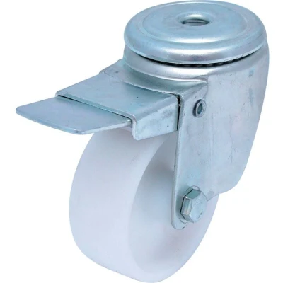 Image of Atlas Workholders 100mm B/H Swivel Castor (Zinc) Nylon Wheel &amp; Brake