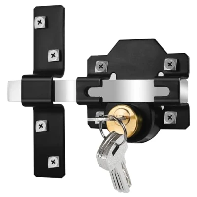 Image of Long Throw Gate Long, 70mm, Mortise Lock for Wooden Door &amp; Gate, Double Sides Locking, 5 Keys