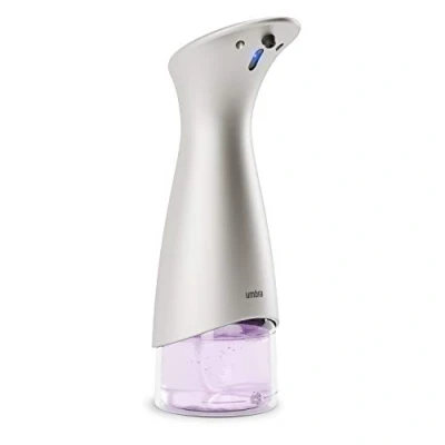 Image of UMBRA Otto 280 ml Automatic Foam Soap and Hand Disinfectant Dispenser, Foaming Dispenser with Sensor, Nickel, One Size