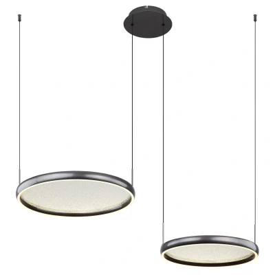 Image of Briggs Pendant Ceiling Light Matt Black 2x LED Dimmable 2700 6000K Remote Control