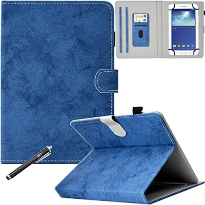 Image of 7.9 8.5 inch Universal Tablet Case, Newshine PU Leather Stand Cover for 7.9&#039;&#039; iPad Mini 1/2/3/4, Galaxy Tab A 8.0, Amazon Kindle Fire HD 8 and Other 8.0&#039;&#039; Models, DC Blue