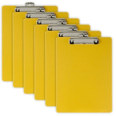Image of Officemate Recycled Plastic Clipboard, Letter Size, Yellow, Pack of 6 (83082)