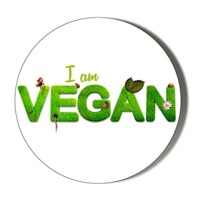 Image of Gift Insanity I AM VEGAN WHITE 45mm Novelty Badge