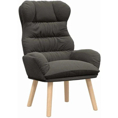 Image of Relaxing Chair Dark Grey Curly Wool like Fabric Vidaxl