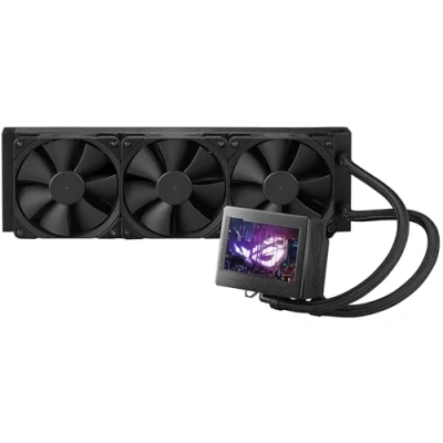 Image of ASUS ROG Ryujin III 360 all in one liquid CPU cooler with 3.5&quot; LCD, Asetek 8th gen pump, pump embedded fan and Noctua 2000 PWM 120mm radiator fans.