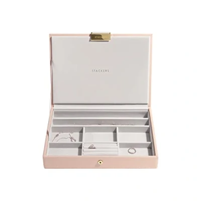 Image of Stackers Blush Pink &amp; Champagne Gold Classic Medium Jewellery Box Lid