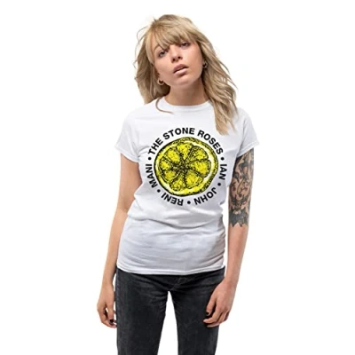 Image of Rock Off officially licensed products The Stone Roses Lemon Names Skinny T Shirt M