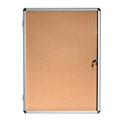 Image of Bi Office Display Case Enclore, Cork Surface, Acrylic Door, Aluminium Frame, 72 x 98.1 cm (9X A4)